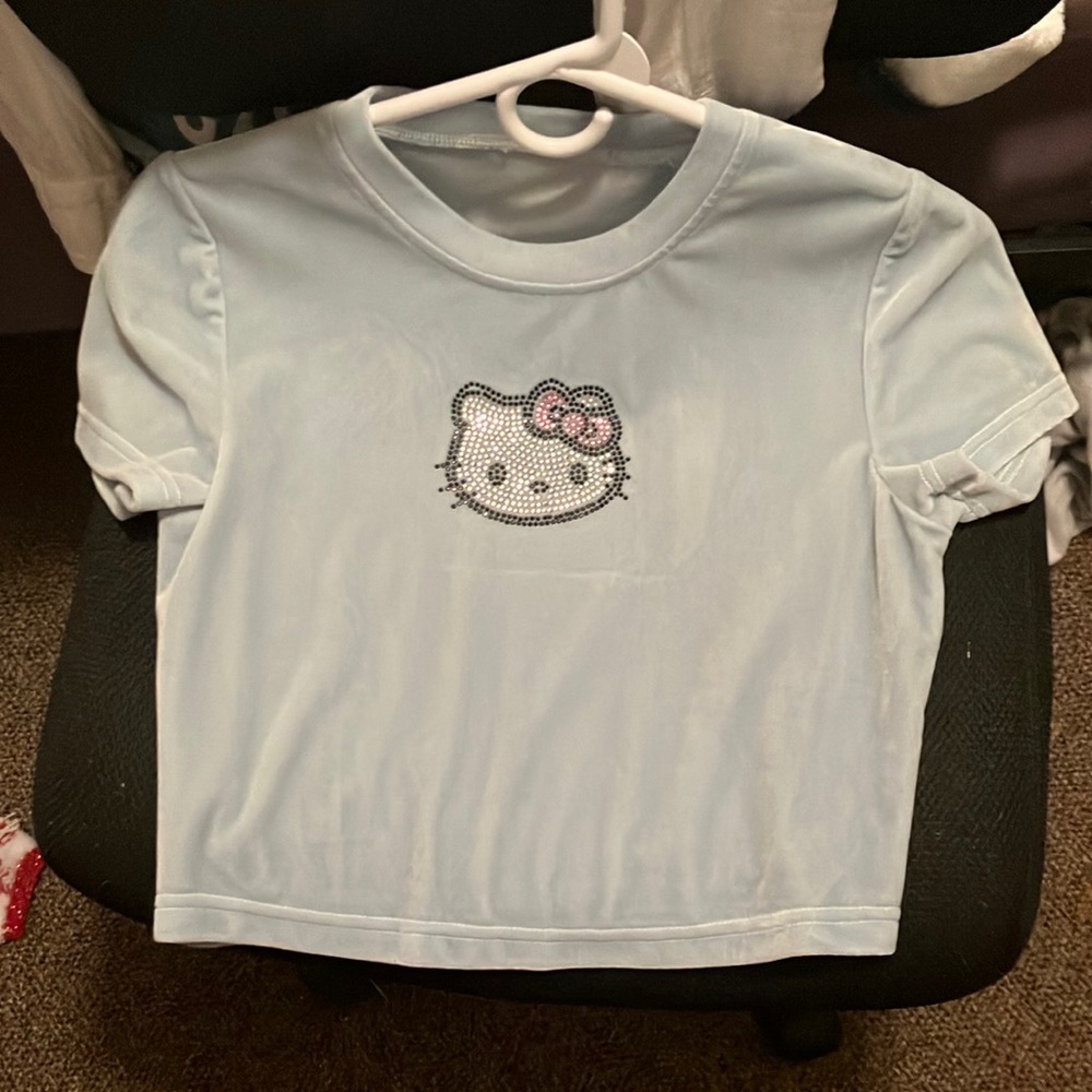 limited edition hello kitty velvet crop top
